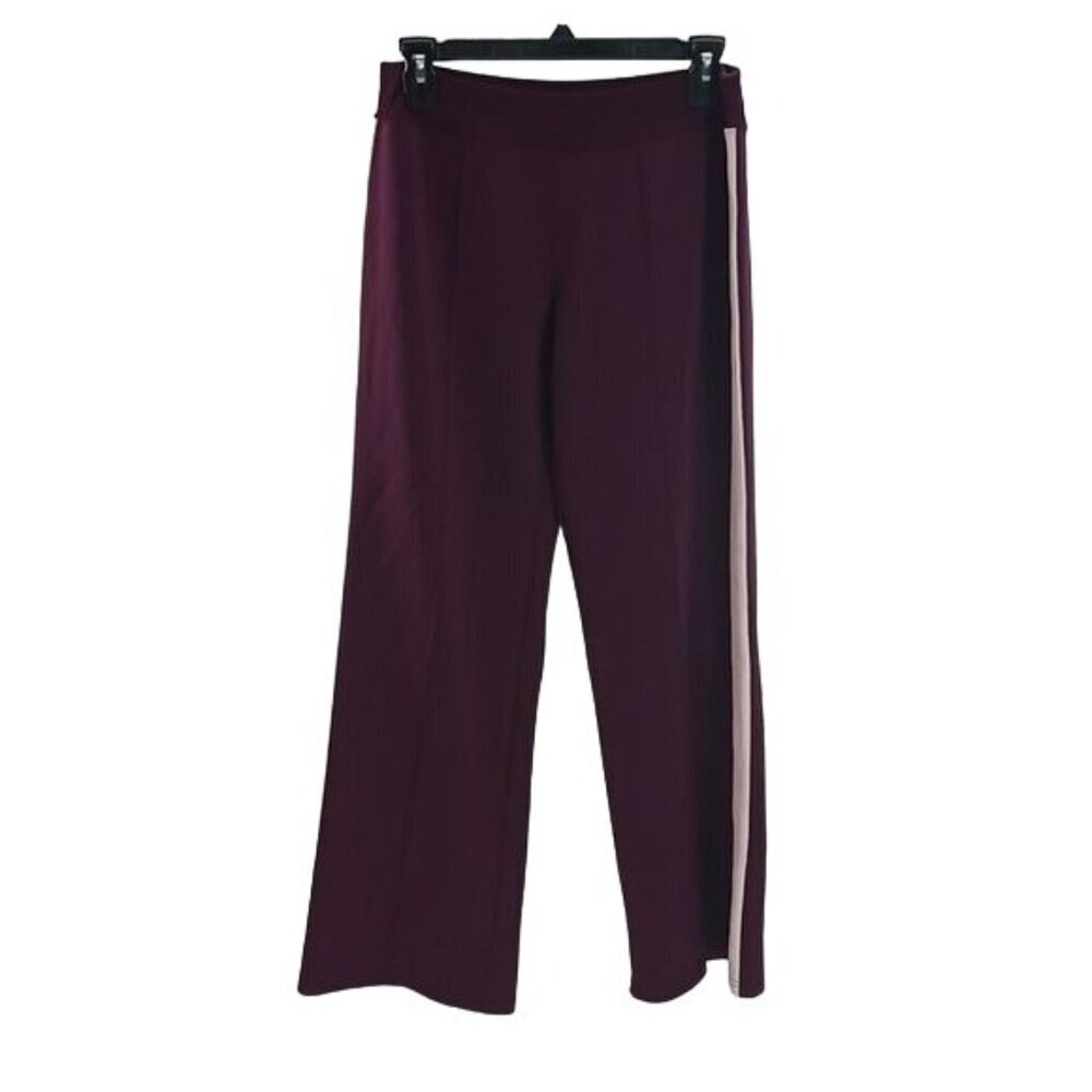 New York & Company Womens Size S Pants Burgundy Wide Leg Stripe Y2K Retro Style